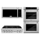 ZLINE 3-Piece Appliance Package - 30-Inch Rangetop, Over-the-Range Microwave Oven, and Double Wall Oven in Satin Stainless Steel (3KP-RTSOTR30-AWD)