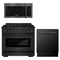 ZLINE 3-Piece Appliance Package - 30-Inch Gas Range, Over-the-Range Microwave/Vent Hood Combo, and 3-Rack Dishwasher in Black Stainless Steel (3KP-SGRBOTRH30-DWV)
