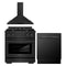 ZLINE 3-Piece Appliance Package - 30-Inch Gas Range, Convertible Wall Mount Hood, and 3-Rack Dishwasher in Black Stainless Steel (3KP-SGRBRH30-DWV)