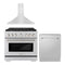 ZLINE 3-Piece Appliance Package - 36-inch Gas Range, Tall Tub Dishwasher & Premium Hood in Stainless Steel (3KP-SGRRH36-DWV)
