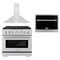 ZLINE 3-Piece Appliance Package - 36-Inch Gas Range, Premium Hood & Microwave Oven in Stainless Steel (3KP-SGRRHMWO-36)