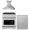 ZLINE 3-Piece Appliance Package - 30-inch Gas Range, Tall Tub Dishwasher & Premium Wall Mount Hood in Satin Stainless Steel (3KP-SGRSRH30-DWV)