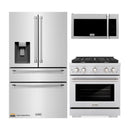 ZLINE 3-Piece Appliance Package - 30-Inch Gas Range, Refrigerator with Water Dispenser, & Over-the-Range Microwave/Vent Hood Combo (3KPRW-SGROTRH30)