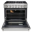 Kostch 36-Inch Propane Gas Range with 6 Burners & 6.0 Cu. Ft. Convection Oven in Stainless Steel (KOS-36RG03MLP-S)