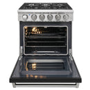 Kostch 30-Inch Gas Range with 5 Burners & 4.55 Cu. Ft. Convection Oven in Black (KOS-30RG03M-B)