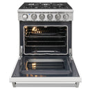 Kostch 30-Inch Gas Range with 5 Burners & 4.55 Cu. Ft. Convection Oven in White (KOS-30RG03M-W)