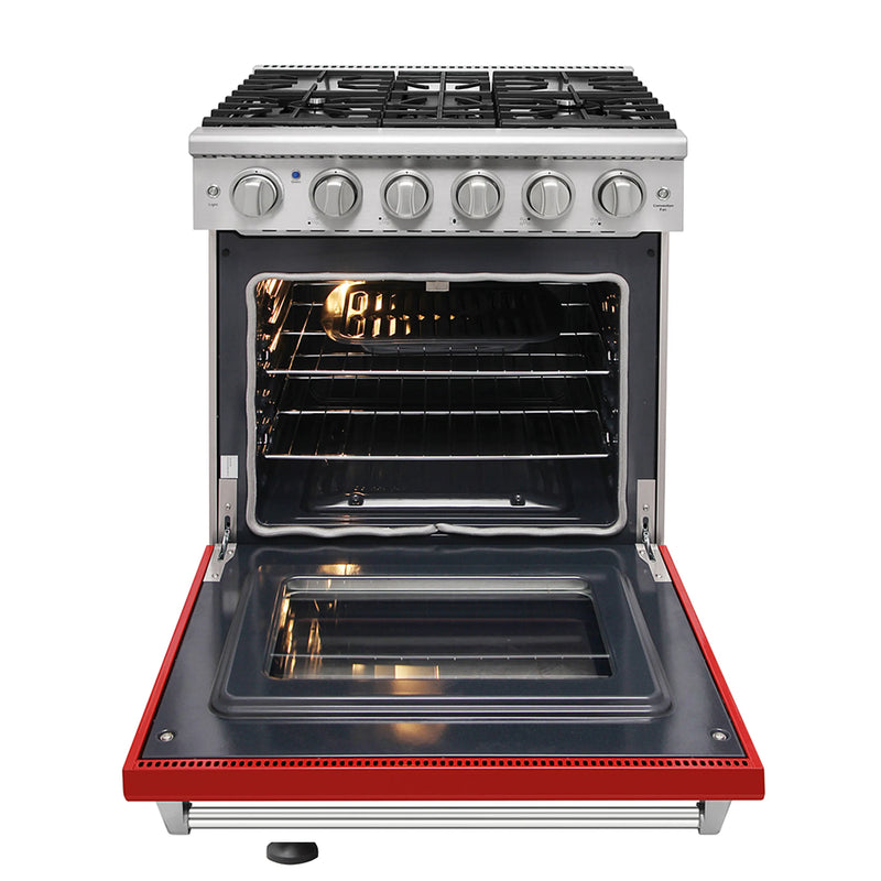 Kostch 30-Inch Propane Gas Range with 5 Burners & 4.55 Cu. Ft. Convection Oven in Red (KOS-30RG03MLP-R)