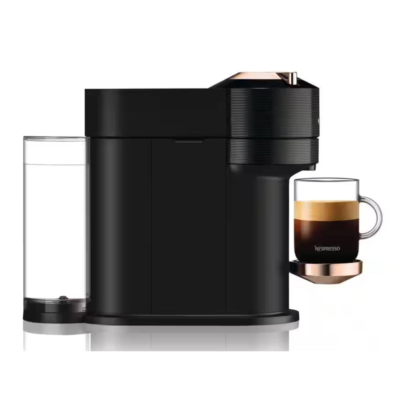 De'Longhi Nespresso Vertuo Next Premium Coffee and Espresso Maker Plus Aeroccino 3 Milk Frother in Black and Rose Gold (ENV120BAE)