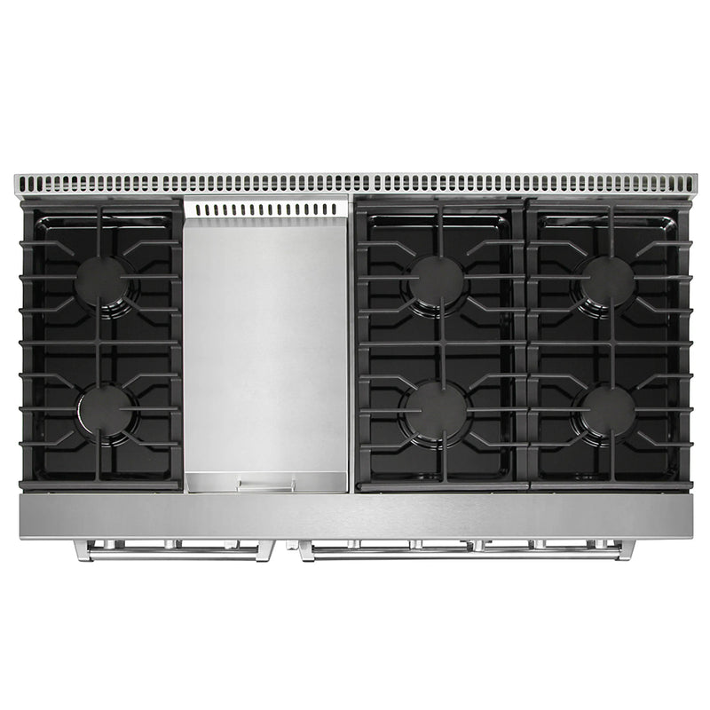 Kostch 48-Inch Propane Gas Range with 6 Burners, Griddle Cooktop & 6.8 Cu. Ft. Convection Oven in Stainless Steel (KOS-48RG03MLP-S)