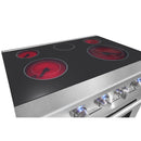 Kostch 30-Inch Glass Top Electric Range with 5 Burners & 4.55 Cu. Ft. Convection Oven in Red (KOS-30RE06H-R)