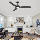 Parrot Uncle 52-Inch Industrial DC Motor Downrod Mount Reversible Ceiling Fan with LED Lighting and Remote Control