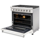 Kostch 36-Inch Gas Range with 6 Burners & 6.0 Cu. Ft. Convection Oven in White (KOS-36RG03M-W)