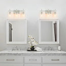 Parrot Uncle Jasper 3-Light Modern Clear Glass Bathroom Vanity Light, Black & Nickel