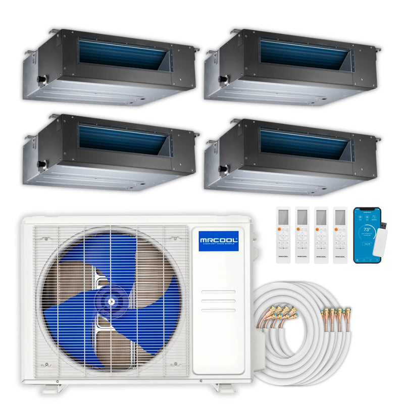 MRCOOL Olympus 4th Gen Mini Split - 4-Zone 36,000 BTU  Air Conditioner and Heat Pump Condenser with 18K + 9K + 9K + 9K Ceiling Concealed Ducted Air Handlers