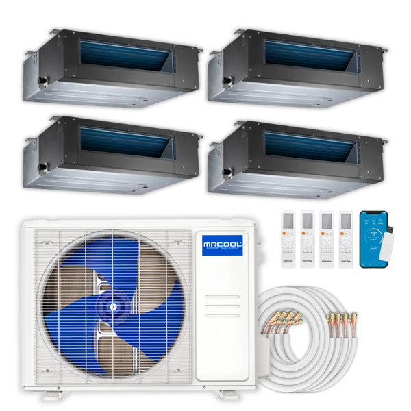 MRCOOL Olympus 4th Gen Mini Split - 4-Zone 36,000 BTU  Air Conditioner and Heat Pump Condenser with 12K + 12K + 12K + 9K Ceiling Concealed Ducted Air Handlers