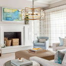 Parrot Uncle 4-Light Golden Modern Crystal Island Pendant Light (HLH-27137-4A-GD)