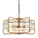 Parrot Uncle 4-Light Golden Modern Crystal Island Pendant Light (HLH-27137-4A-GD)