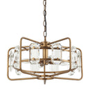 Parrot Uncle 4-Light Golden Modern Crystal Island Pendant Light (HLH-27137-4A-GD)