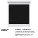 ZLINE 24-Inch 3.2 Cu. Ft. Paramount Induction Range with 3 Element Cooktop and Electric Convection Oven in Stainless Steel with White Matte Door (SINR-WM-24)
