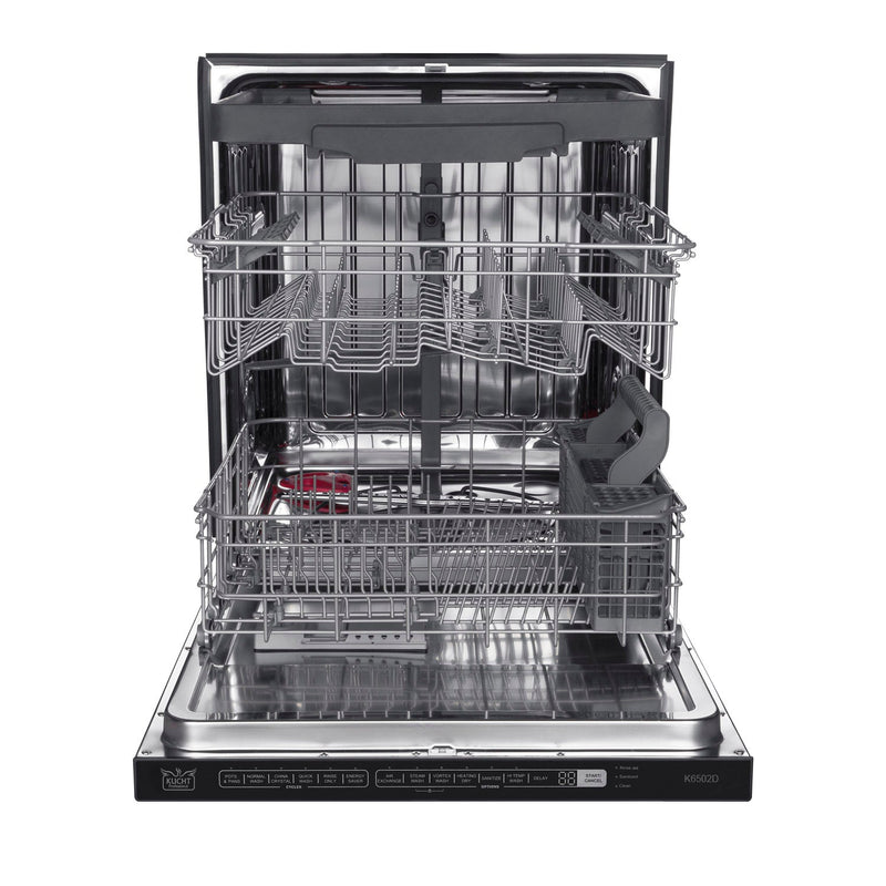 Kucht 4-Piece Appliance Package - 48-Inch  Propane Gas Range, 36" Panel Ready Refrigerator, Under Cabinet Hood, & Panel Ready Dishwasher (APKPR4-KFX480/LP-S-20A)