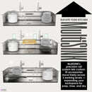 Forno Acqua 45-Inch Drop-In/Undermount 3-Level Workstation Sink with Two Faucets & Glass Rinser (J-WP31)