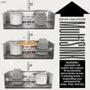Forno Acqua 33-Inch Drop-In/Undermount 3-Level Workstation Sink with Waterfall Faucet & Glass Rinser (D-XP30)