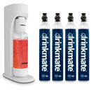 Drinkmate OmniFizz Sparkling Water and Soda Maker 4 Cylinder Bundle with PET Bottle