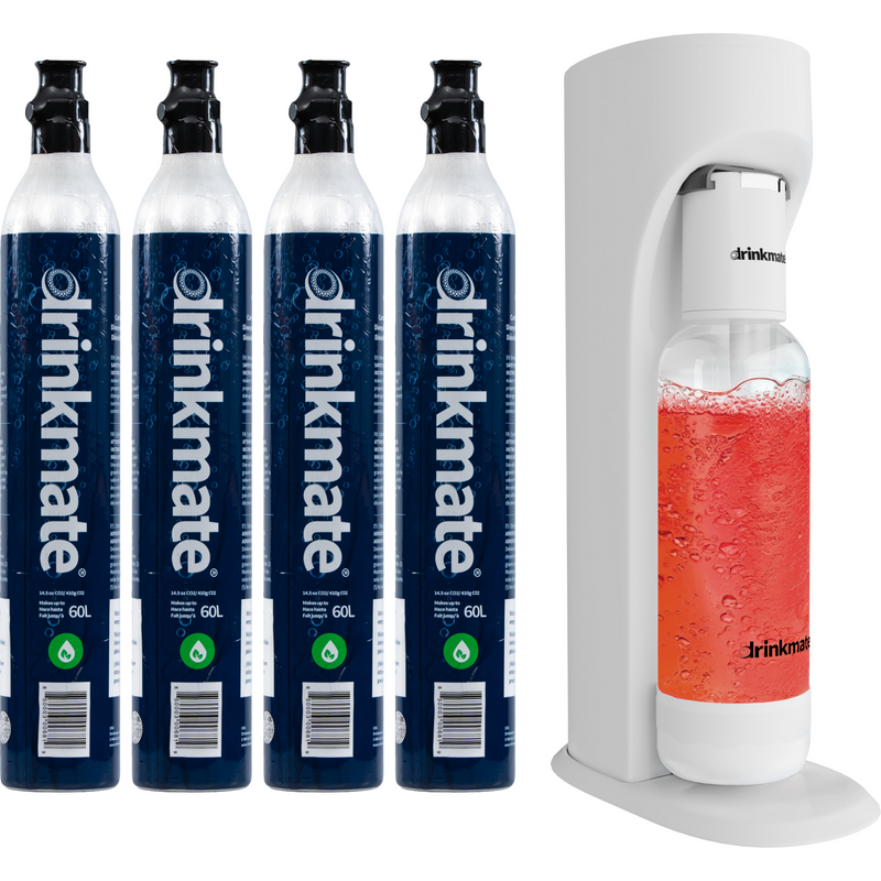 Drinkmate OmniFizz Sparkling Water and Soda Maker 4 Cylinder Bundle