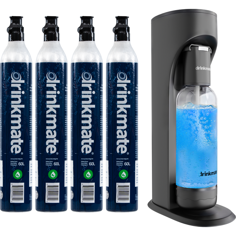 Drinkmate OmniFizz Sparkling Water and Soda Maker 4 Cylinder Bundle