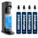 Drinkmate OmniFizz Sparkling Water and Soda Maker 4 Cylinder Bundle with PET Bottle