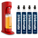 Drinkmate OmniFizz Sparkling Water and Soda Maker 4 Cylinder Bundle with PET Bottle