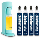 Drinkmate OmniFizz Sparkling Water and Soda Maker 4 Cylinder Bundle with PET Bottle