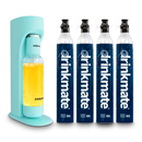 Drinkmate OmniFizz Sparkling Water and Soda Maker 4 Cylinder Bundle with PET Bottle