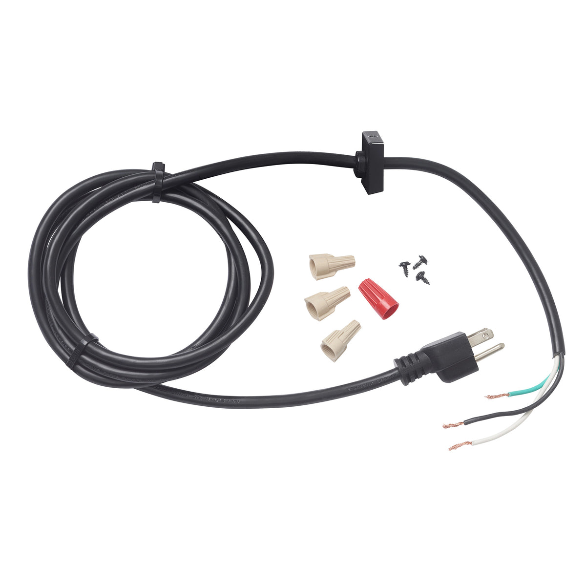 Electric fireplace wiring harness with power plug and connectors