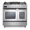 Verona Ultima Collection 36-Inch Double Oven Dual Fuel Range with 5 Brass Burners, 4.1 Cu. Ft. Total Oven Capacity in Stainless Steel (VUFSGE365DSS)