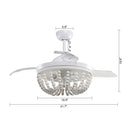 Parrot Uncle 42-Inch Huang Farmhouse Wooden Beads Ceiling Fan with Lighting (F4712Q110V)