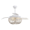 Parrot Uncle 42-Inch Huang Farmhouse Wooden Beads Ceiling Fan with Lighting (F4712Q110V)