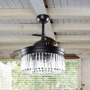 Parrot Uncle 42-Inch Modern Downrod Mount Crystal Ceiling Fan with Lighting and Remote Control (F4710QQ110V)