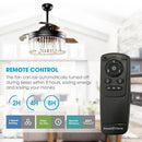 Parrot Uncle 42-Inch Modern Downrod Mount Crystal Ceiling Fan with Lighting and Remote Control (F4710QQ110V)