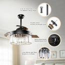Parrot Uncle 42-Inch Modern Downrod Mount Crystal Ceiling Fan with Lighting and Remote Control (F4710QQ110V)