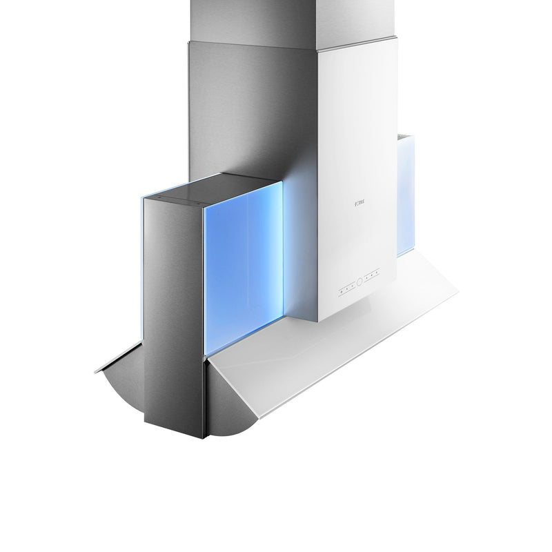 Fotile 42-Inch 1200 CFM Island Hood in Tempered Glass Panel &amp; Stainless Steel Cover (EA06C)