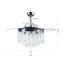 Parrot Uncle 42-Inch Mateo Modern Downrod Mount Crystal Ceiling Fan with Lighting and Remote Control