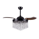 Parrot Uncle 42-Inch Mateo Modern Downrod Mount Crystal Ceiling Fan with Lighting and Remote Control