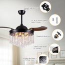 Parrot Uncle 42-Inch Mateo Modern Downrod Mount Crystal Ceiling Fan with Lighting and Remote Control