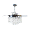 Parrot Uncle 42-Inch Mateo Modern Downrod Mount Crystal Ceiling Fan with Lighting and Remote Control