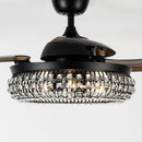 Parrot Uncle 42-Inch Modern Downrod Mount Crystal Ceiling Fan with Lighting and Remote Control (F4716Q110V)