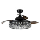 Parrot Uncle 42-Inch Modern Downrod Mount Crystal Ceiling Fan with Lighting and Remote Control (F4716Q110V)