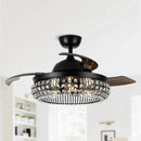 Parrot Uncle 42-Inch Modern Downrod Mount Crystal Ceiling Fan with Lighting and Remote Control (F4716Q110V)