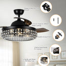 Parrot Uncle 42-Inch Modern Downrod Mount Crystal Ceiling Fan with Lighting and Remote Control (F4716Q110V)