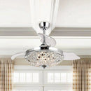 Parrot Uncle 42-Inch Servantes Modern Downrod Mount Crystal Ceiling Fan with Lighting and Remote Control